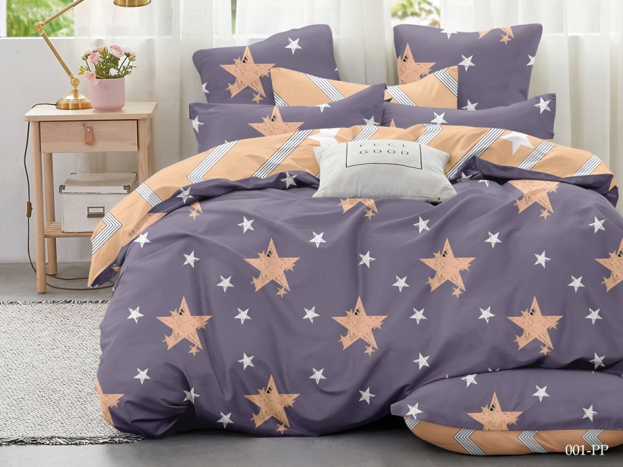 КПБ CL HOME Макопоплин "Mako Poplin" двуспальный 175*215*1 200*220*1(±5) 70*70*2(±2) (20/001-PP, Звезды, Мультиколор)
