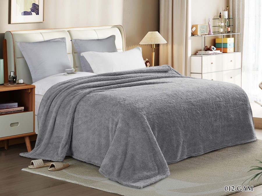 Плед Cleo "Gammi" велсофт полуторный 150*200 (150/012-GAM, Оригинальное, Серый)