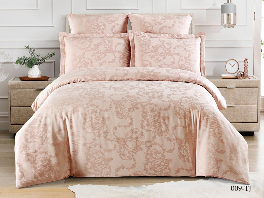 КПБ Cleo "Tencel Jacquard" дуэт 150*210*2 230*250*1(±5) 50*70+5*2(±2) 70*70*2(±2) (41/009-TJ, Узоры, Персиковый)