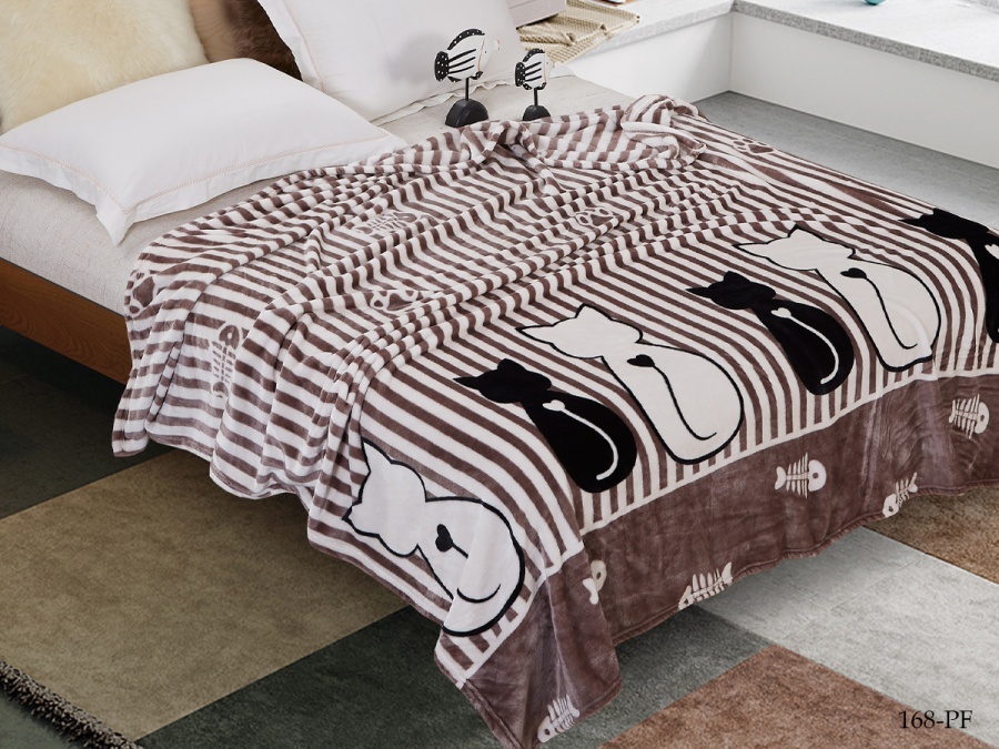 Плед Cleo "California" велсофт двуспальный 180*200 (180/168-pf, Животные, Коричневый)